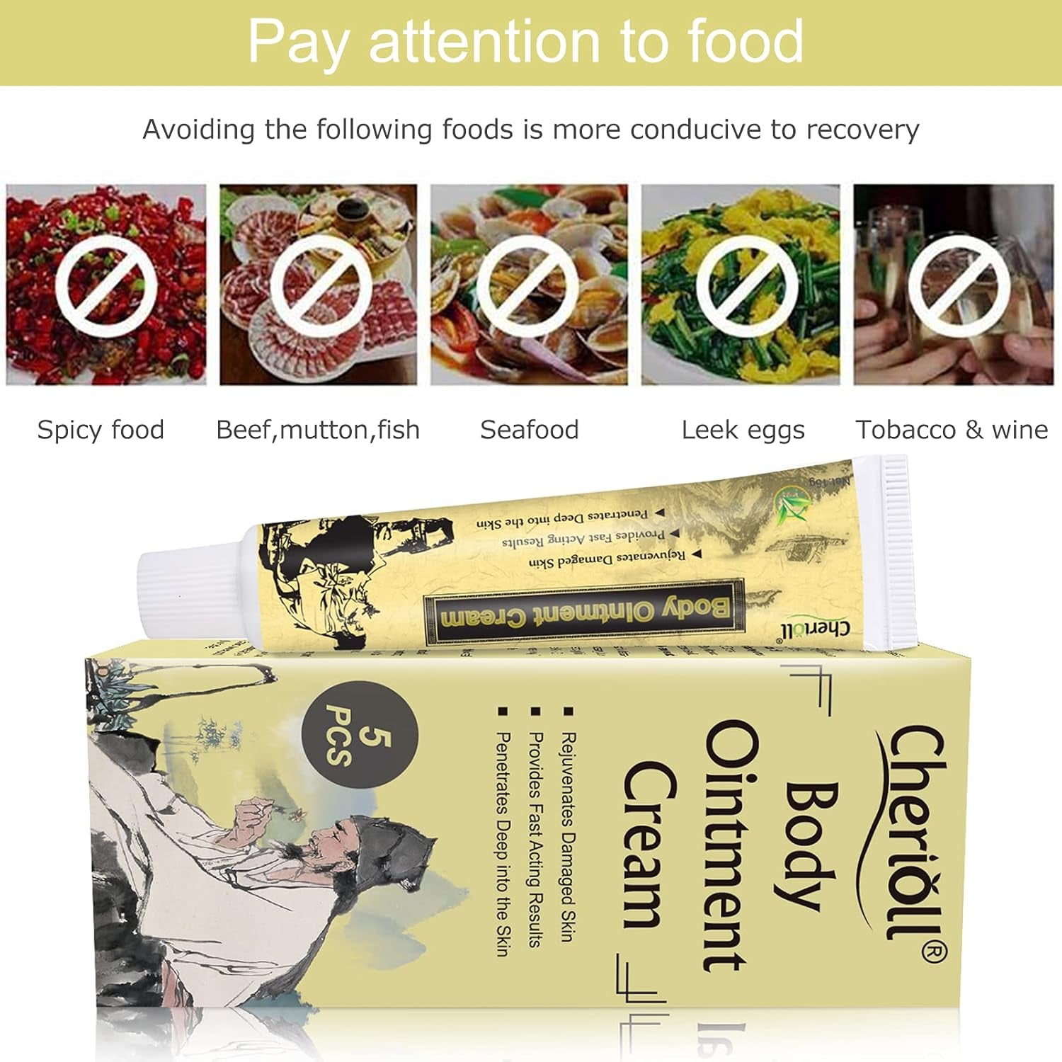 Moisturising Cream, Ointment Cream, Healing Cream, Moisturising Cream, Body Cream for Dry, Uncomfortable Skin 5PCS